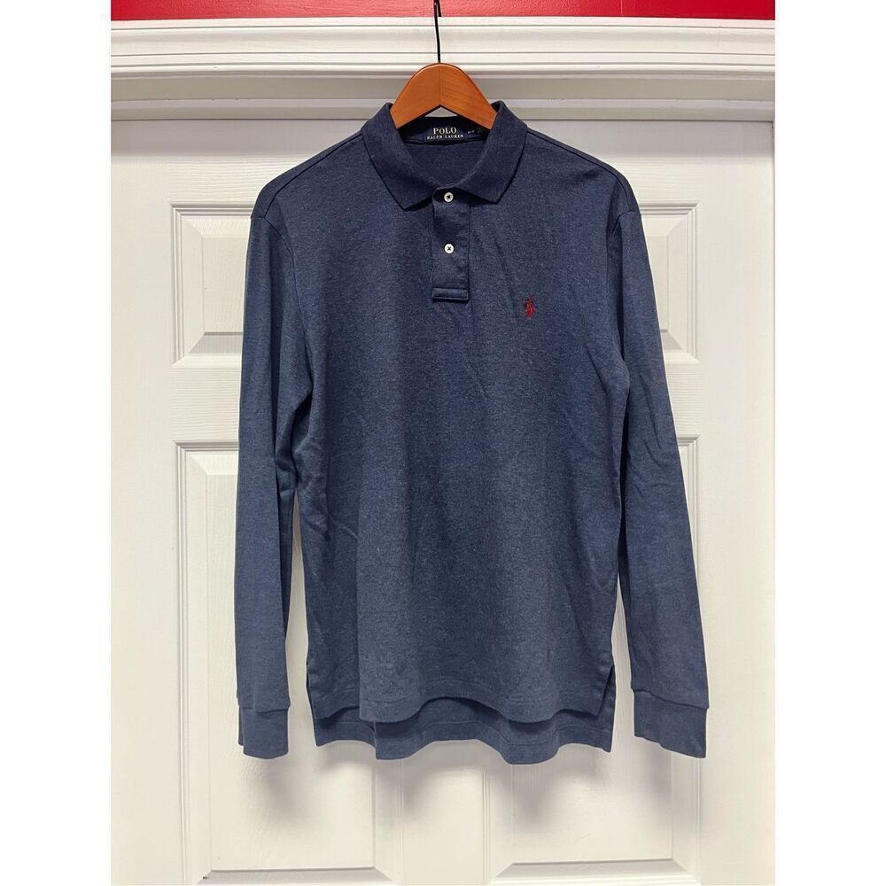 Polo Ralph Lauren Classic Slate Blue Long Sleeve Polo Shirt sz M NWOT